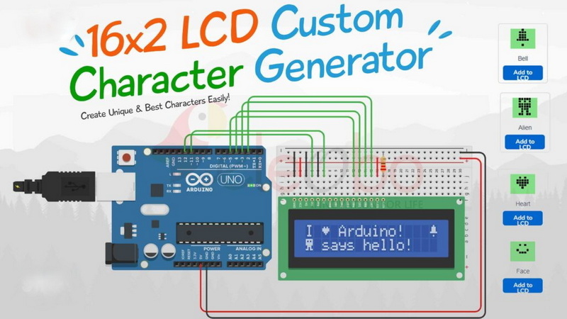 How To Display Custom Characters on 16x2 Lcd Using Arduino? - Kelai