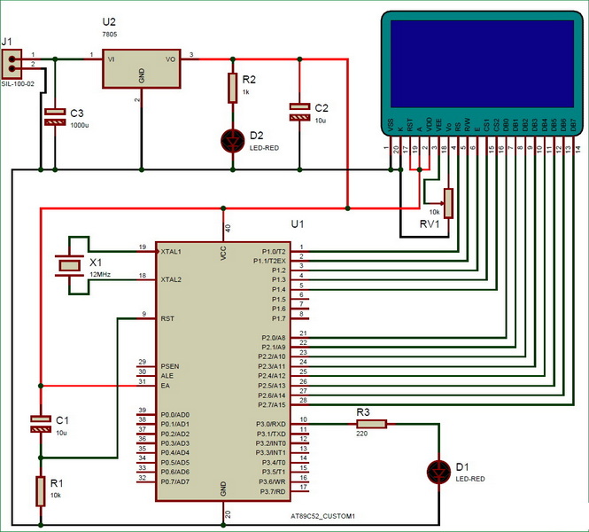 how to display voltage on lcd using 8051_4