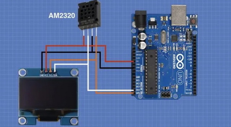 OLED LCD Arduino Hookup Diagram