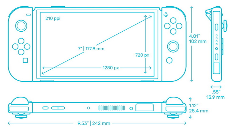 how big is the nintendo switch oled screen_4