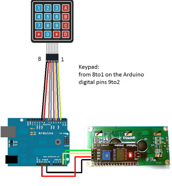 how to connect arduino lcd display and keypad_4